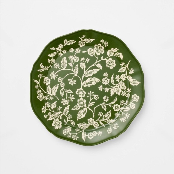 Studio McGee 8.5" 4pk Melamine Floral Salad Plates Green -Threshold - Picture 3 of 4